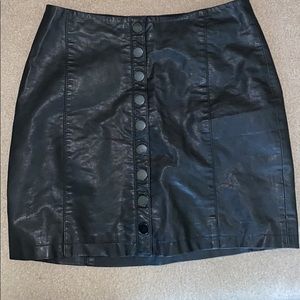 Free people high waisted leather skirt